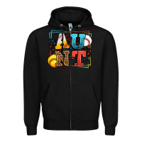 Black Baseball and Softball aunt leopard frame Zipper Hoodie - LillyAllenDesigns