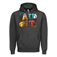 Charcoal Heather Baseball and Softball aunt leopard frame Zipper Hoodie - LillyAllenDesigns