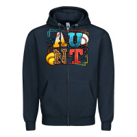 Navy Baseball and Softball aunt leopard frame Zipper Hoodie - LillyAllenDesigns
