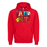 Red Baseball and Softball aunt leopard frame Zipper Hoodie - LillyAllenDesigns