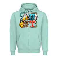 Seafoam Baseball and Softball aunt leopard frame Zipper Hoodie - LillyAllenDesigns