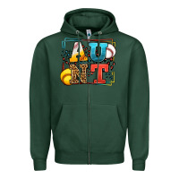 Sports Green Baseball and Softball aunt leopard frame Zipper Hoodie - LillyAllenDesigns