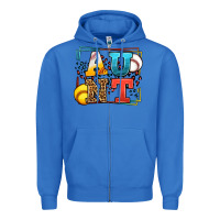 True Royal Baseball and Softball aunt leopard frame Zipper Hoodie - LillyAllenDesigns