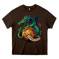 Chocolate Brown dragon and a d20 Heavy Core Tee - lanVoArt