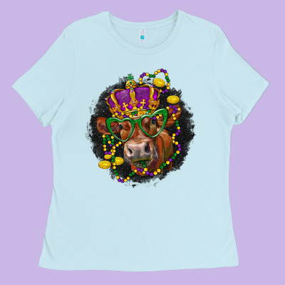 Mardi Gras Red Angus Ladies Tee Designed By Lillyallendesigns