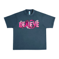 Midnight Navy Cancer Believe Urban Heavy Tee - NancyCooperArtShop