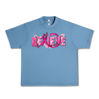 Pebble Blue Cancer Believe Urban Heavy Tee - NancyCooperArtShop