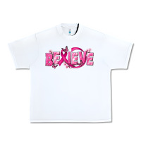 White Cancer Believe Urban Heavy Tee - NancyCooperArtShop