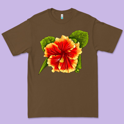 Hawaiian Hibiscus Flower Premium Tee Designed By Lillyallendesigns