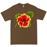 Cacao Hawaiian Hibiscus Flower Premium Tee - LillyAllenDesigns