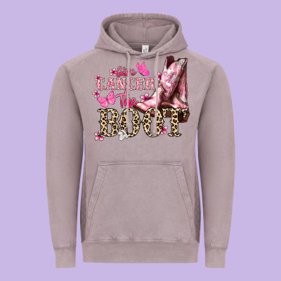 Give Cancer The Boot Cancer Awareness Vintage Hoodie Designed By Howdyjamesfarm
