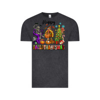 Vintage Black Happy Hallothanksmas Vintage Tee - texasbilliewilder
