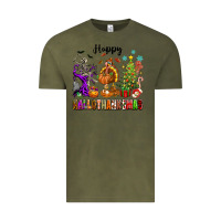 Vintage Olive Happy Hallothanksmas Vintage Tee - texasbilliewilder