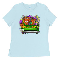 Baby Blue Mardi Gras truck Ladies Tee - LillyAllenDesigns