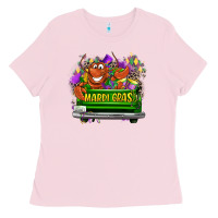 Bubblegum Pink Mardi Gras truck Ladies Tee - LillyAllenDesigns
