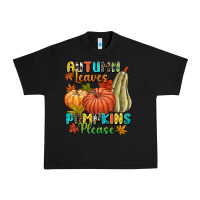Black Autumn leaves pumpkins please Urban Heavy Tee - NancyCooperArtShop