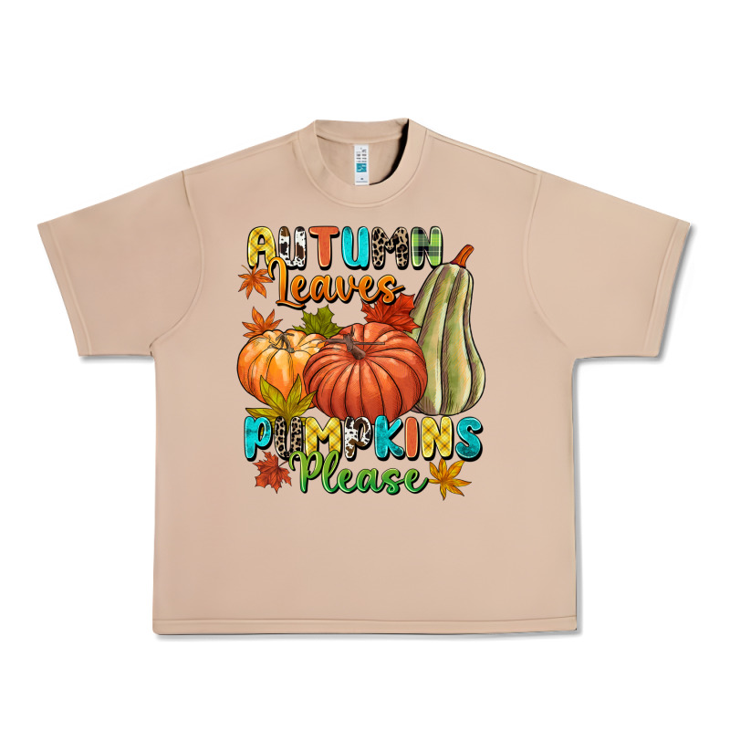 Autumn Leaves Pumpkins Please Urban Heavy Tee by NancyCooperArtShop | Teevron