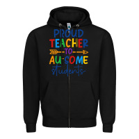 Black Proud teacher to au-some students Zipper Hoodie - CowhideDigitalArt