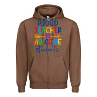 Chestnut Proud teacher to au-some students Zipper Hoodie - CowhideDigitalArt