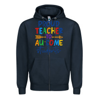 Navy Proud teacher to au-some students Zipper Hoodie - CowhideDigitalArt