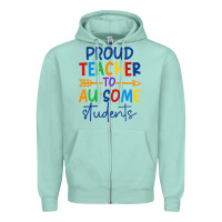 Seafoam Proud teacher to au-some students Zipper Hoodie - CowhideDigitalArt
