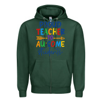 Sports Green Proud teacher to au-some students Zipper Hoodie - CowhideDigitalArt