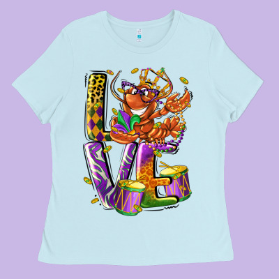 Mardi Gras Love Ladies Tee Designed By Lillyallendesigns