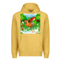 Antique Gold farm life seamless pattern Premium Hoodie - FaDigitalArtStudio