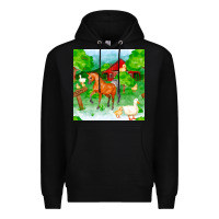 Black farm life seamless pattern Premium Hoodie - FaDigitalArtStudio
