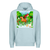 Blue Mist farm life seamless pattern Premium Hoodie - FaDigitalArtStudio