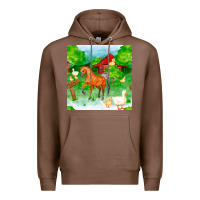 Chestnut farm life seamless pattern Premium Hoodie - FaDigitalArtStudio