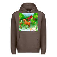 Coffee farm life seamless pattern Premium Hoodie - FaDigitalArtStudio