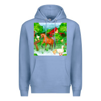 Colony Blue farm life seamless pattern Premium Hoodie - FaDigitalArtStudio