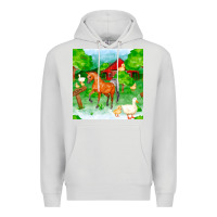 Dove Grey farm life seamless pattern Premium Hoodie - FaDigitalArtStudio
