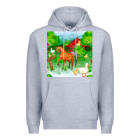 Heather Grey farm life seamless pattern Premium Hoodie - FaDigitalArtStudio