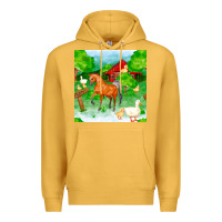 Mustard farm life seamless pattern Premium Hoodie - FaDigitalArtStudio
