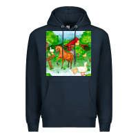 Navy farm life seamless pattern Premium Hoodie - FaDigitalArtStudio