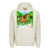 Oatmeal Heather farm life seamless pattern Premium Hoodie - FaDigitalArtStudio