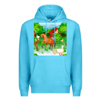 Ocean Blue farm life seamless pattern Premium Hoodie - FaDigitalArtStudio