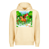 Pina Colada farm life seamless pattern Premium Hoodie - FaDigitalArtStudio