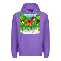 Purple farm life seamless pattern Premium Hoodie - FaDigitalArtStudio