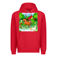 Red farm life seamless pattern Premium Hoodie - FaDigitalArtStudio