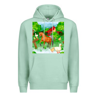Seafoam farm life seamless pattern Premium Hoodie - FaDigitalArtStudio