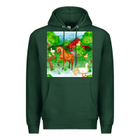Sports Green farm life seamless pattern Premium Hoodie - FaDigitalArtStudio
