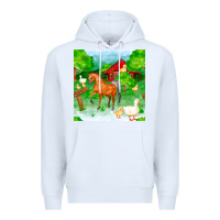 White farm life seamless pattern Premium Hoodie - FaDigitalArtStudio