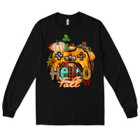 Black hello fall gamer Long Sleeve Tee - CowGirlArtShop
