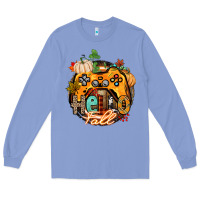 Colony Blue hello fall gamer Long Sleeve Tee - CowGirlArtShop