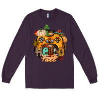 Plum hello fall gamer Long Sleeve Tee - CowGirlArtShop