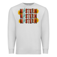 Dove Grey western sunflower Premium Sweatshirt - RacoonDesign