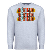 Heather Grey western sunflower Premium Sweatshirt - RacoonDesign